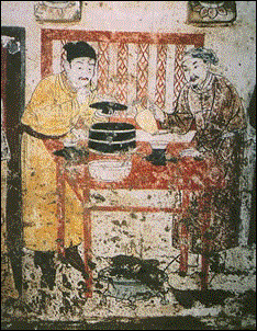 下八里村1號墓壁畫--點(diǎn)茶圖